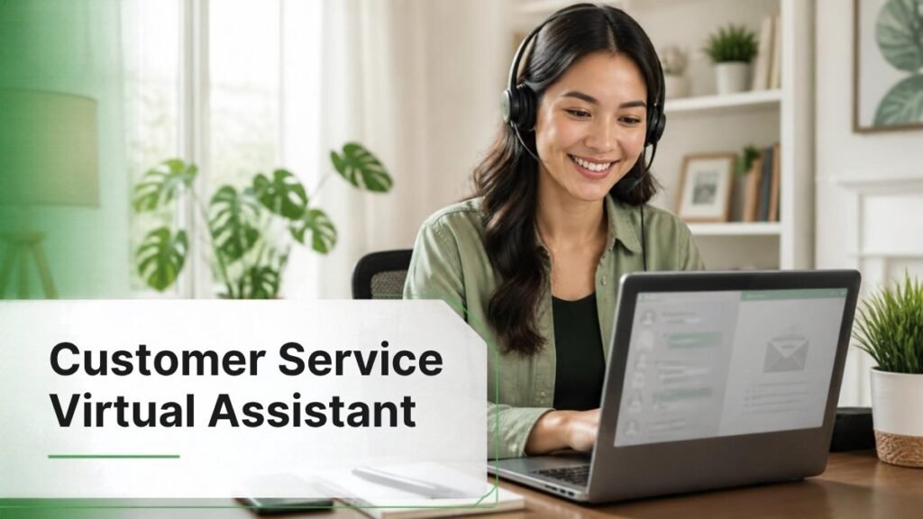 Customer service virtual assistant answering customer calls, chat and email for a small business